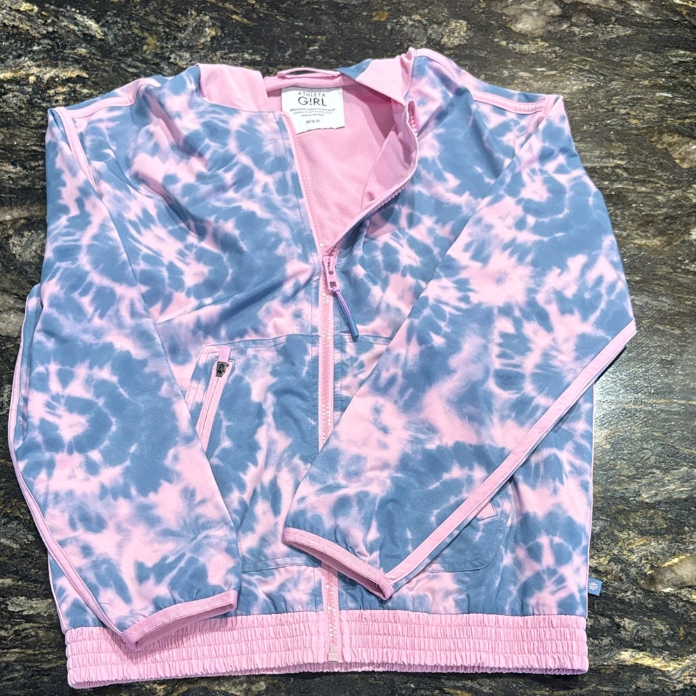 Athleta Girl Pink and Blue Jacket swim coverup